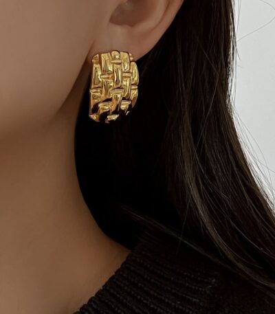 Textured Woven Hoop Earrings