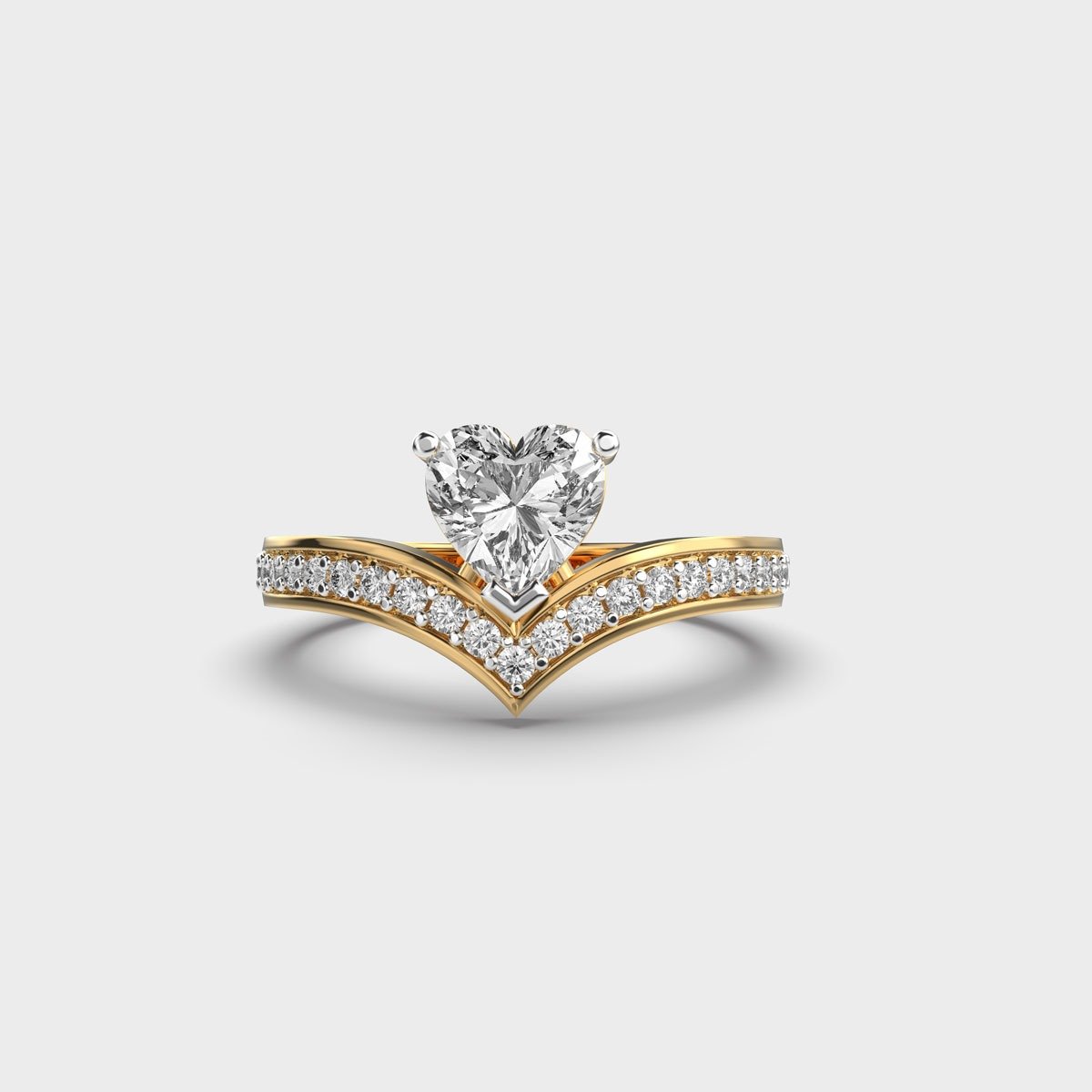 Classic Solitaire Heart Ring - Image 2