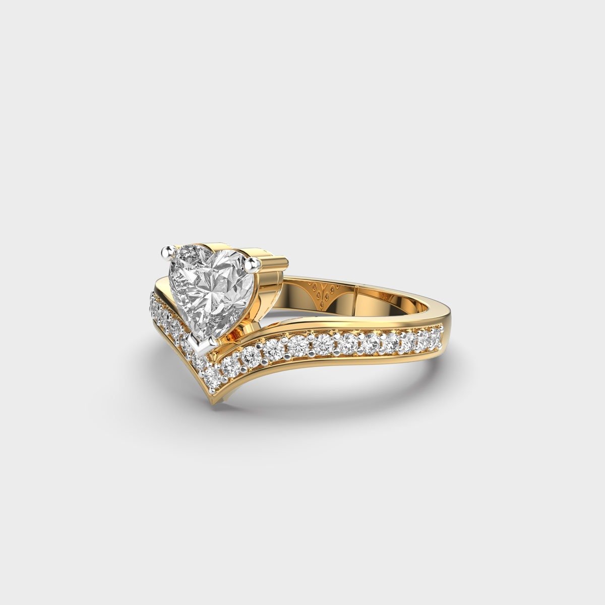 Classic Solitaire Heart Ring