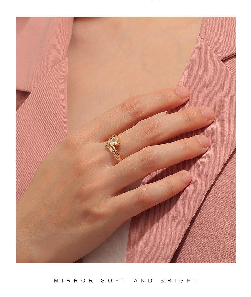 Classic Solitaire Heart Ring - Image 3