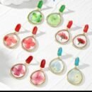 Pressed Flower Resin Drop Earrings