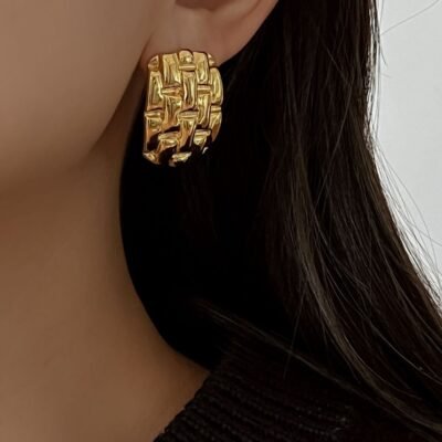 Textured Woven Hoop Earrings