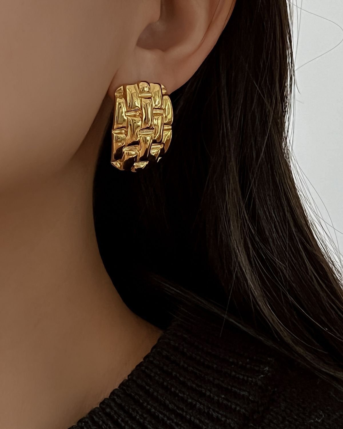 Textured Woven Hoop Earrings