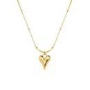 18k gold-plated elongated heart pendant on satellite chain necklace
