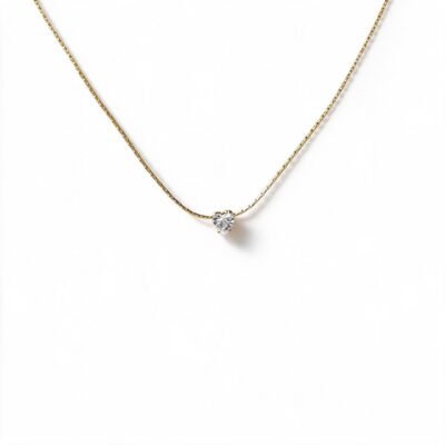 Dainty gold necklace with sparkling heart-shaped crystal pendant