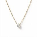 Dainty gold-tone necklace with teardrop crystal pendant